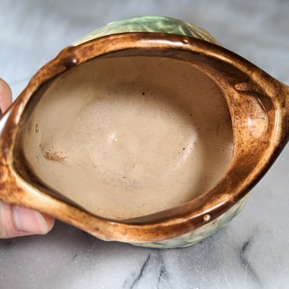 Vintage 1940s McCoy Daisy Pattern Green Sugar Bowl Pottery - Picture 5 of 10